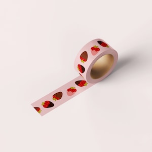 Ruban adhésif Washi au chocolat et aux fraises | Papeterie culinaire, Ruban adhésif en Washi coloré, Scrapbooking, Tenir un journal, Washi mignon