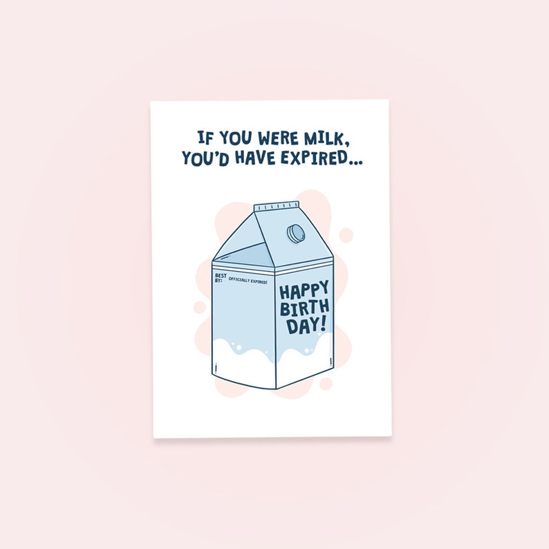 If You Were Milk Birthday Card, Funny Pun Birthday Cards, Humour Card, image 2