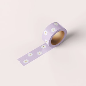 Paarse bloem washi tape Gebloemde washi-tape Natuur Washi-tape Dieren in het wild tape afbeelding 1