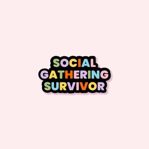 Sticker vinyle survivant de rassemblement social, autocollant bouteille d'eau, autocollants d'agenda, autocollants de journal