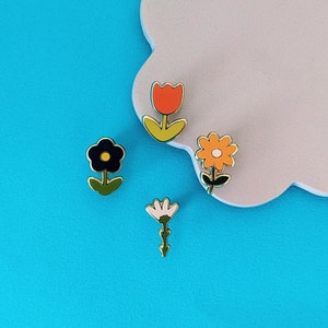 flower enamel pins