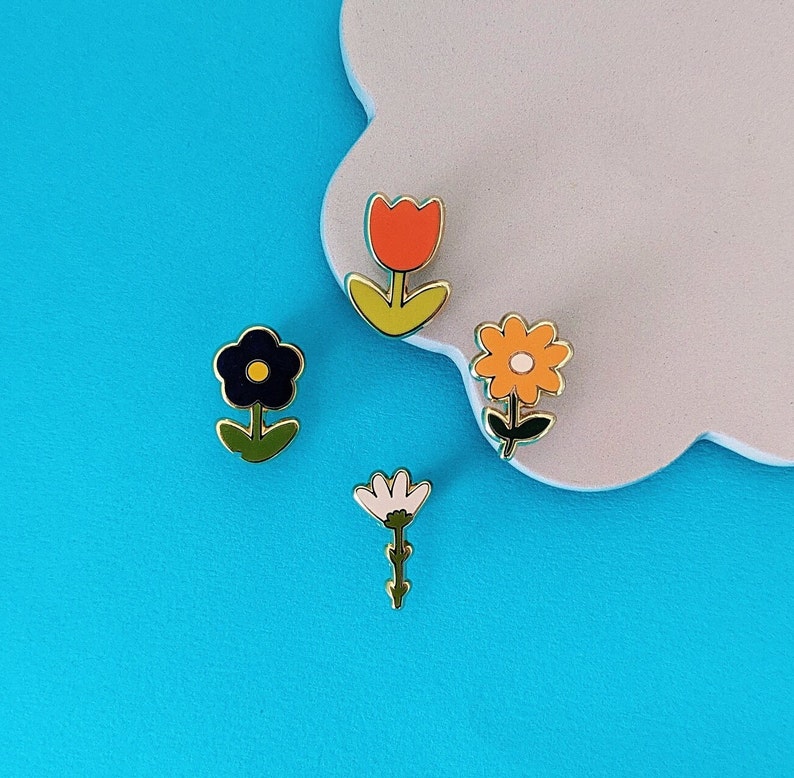 flower enamel pins