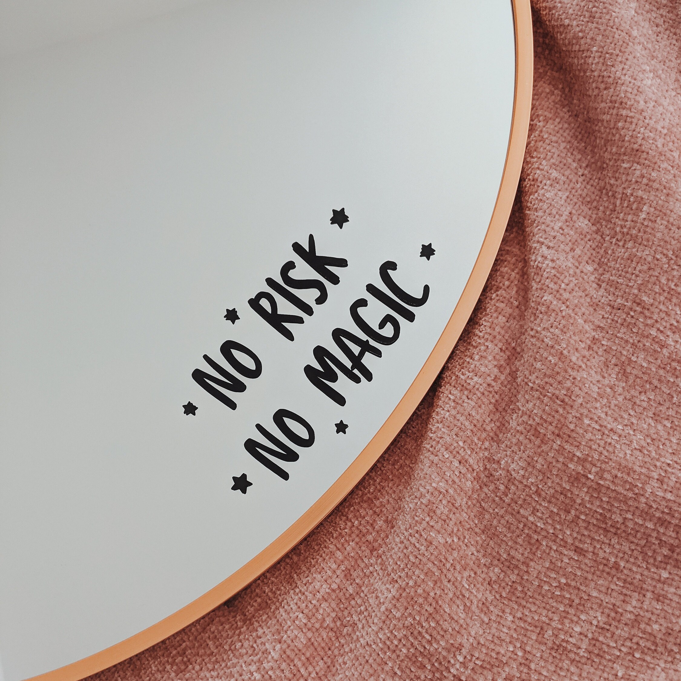 No Risk No Magic Mirror Decal Inspirational Mirror Sticker Etsy
