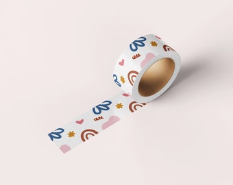 Abstract Washi Tape | Eco Friendly Tape | Decorative Tape | Floral Tape | Scrapbooking | Planner Accessories | Planner Tape | Cute Tape