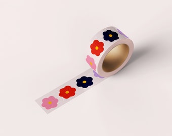 Multi Floral Washi Tape | Plant Stationery, Colourful Washi Tape, Scrapbooking, Journaling, Cute Washi