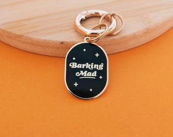 Barking Mad Personalised Dog Tag, Engraved Dog Tag, Custom Collar Tag, Pet Name Tag