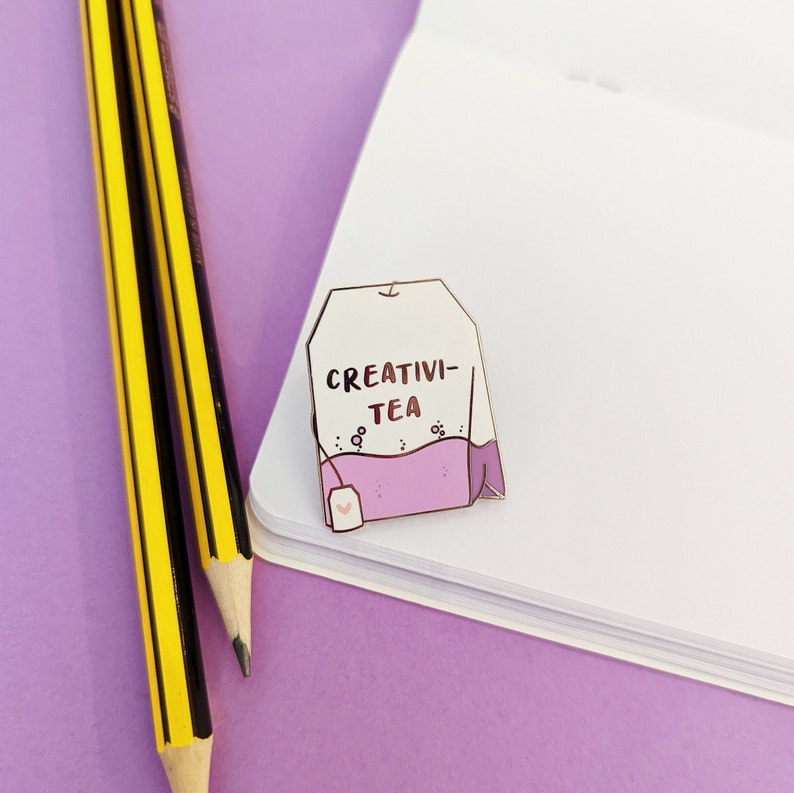 Creativi-Thee Emaille Pin Badge, Geschenken voor kunstenaars, Geschenken voor creatieven, bedrijfseigenaar afbeelding 7