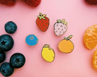 Fruit Enamel Pins, Foodie Gifts, Filler Pins, Cottagecore, Summer Accessories