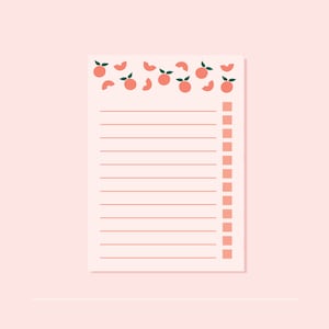 Notatnik A6 Peachy | Podkładka na biurko Daily Planner | Różowa lista kontrolna | Artykuły papiernicze Peachy