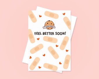 Feel Better Soon Enamel Pin Greetings Card | Get Well Card | Greetings Card With Enamel Pin Badge | Thinking of You