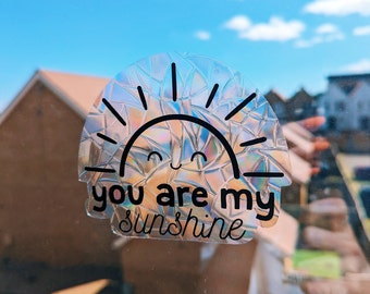 You Are My Sunshine Suncatcher | Suncatcher Sticker | Rainbow Maker | Floral Suncatcher | Car Window Stickers | Car Decal