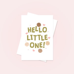 Hello Little One Greetings Card, New Baby Card, Congratulations Card, Pregnancy, Baby Girl, Baby Boy image 1