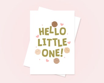 Hello Little One Greetings Card, New Baby Card, Congratulations Card, Pregnancy, Baby Girl, Baby Boy