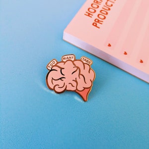 A great gift for students/a mental health gift. This enamel pin badge has been a popular adhd pin.