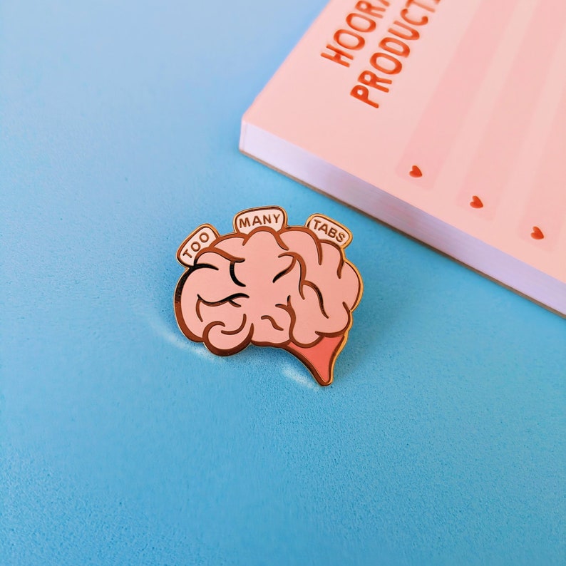 A great gift for students/a mental health gift. This enamel pin badge has been a popular adhd pin.