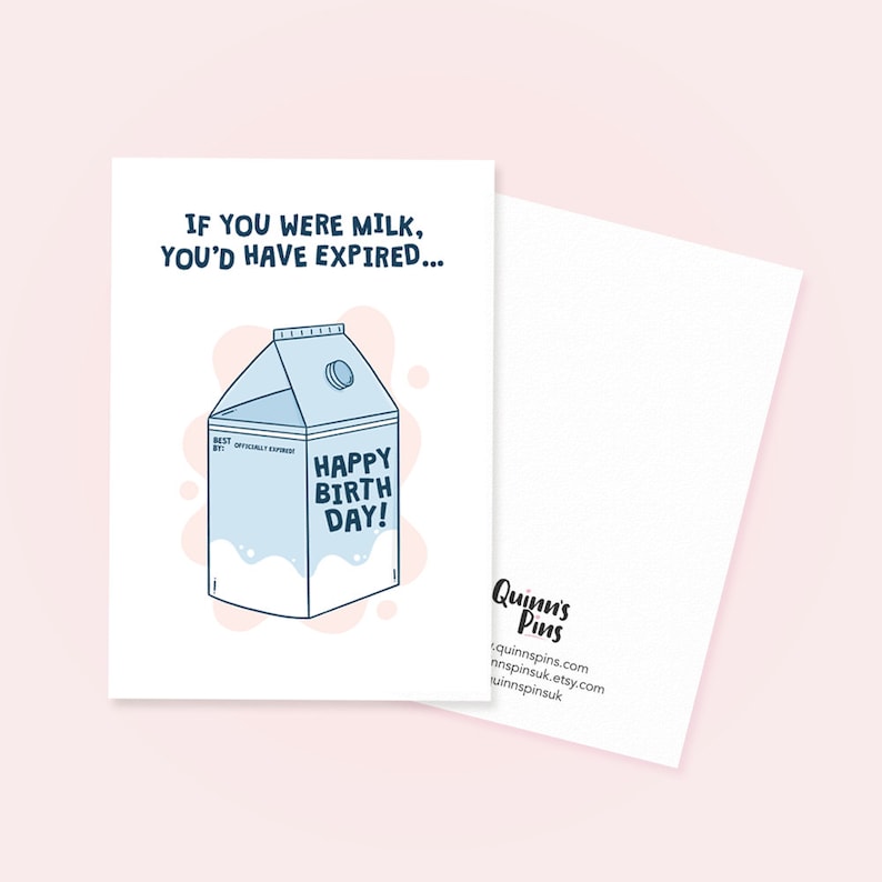 If You Were Milk Birthday Card, Funny Pun Birthday Cards, Humour Card, image 4