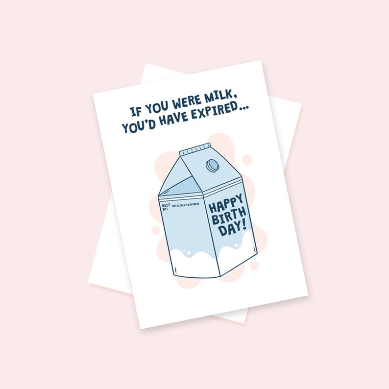 If You Were Milk Birthday Card, Funny Pun Birthday Cards, Humour Card, image 3