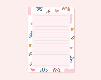 Abstract A6-notitieblok | Roze memoblok | A6 notitieboeken | Bureauaccessoires | Gevoerde notitieblokken | Leuk briefpapier | Briefpapiercadeaus | Terug naar school