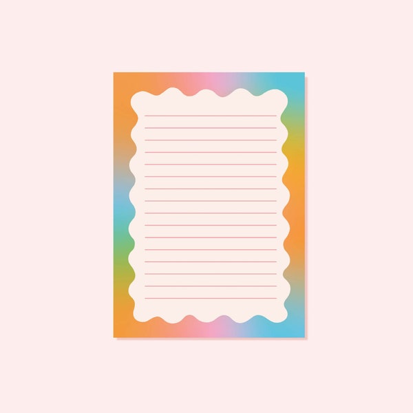 A6 Rainbow Notepad, Cute Stationery, Weekly Planner, To Do List, A6 Deskpad