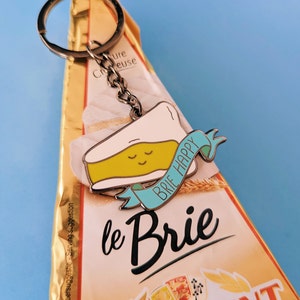 Brie Happy Cheese Keyring, Cheese Gifts, Food Keyring, Cute Keychain image 3