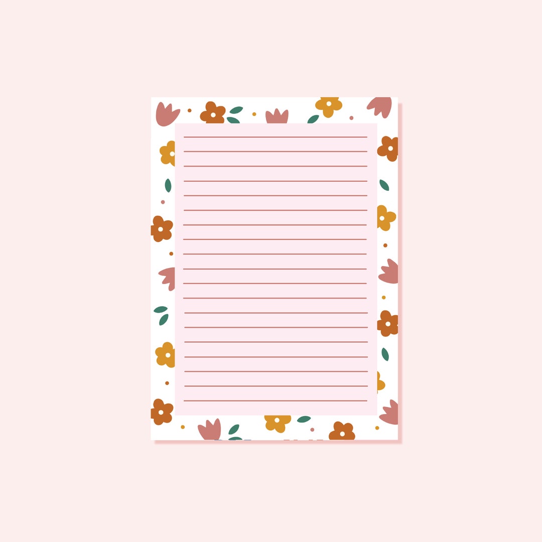 Floral A6 Notepad: Lined to Do List Memo Pad - Etsy
