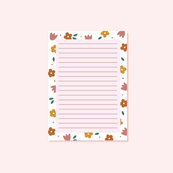 Floral A6 Notepad | Floral To Do List | Cute Memo Pad