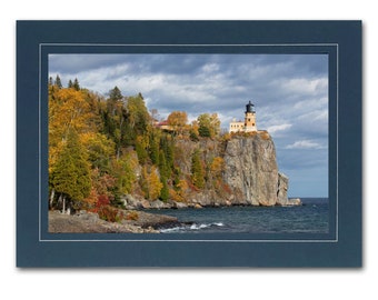 Lighthouse Photo Note Card; Split Rock Lighthouse; Lake Superior photo card; Minnesota North Shore art; 4x6 print in 5x7 greeting card; L007