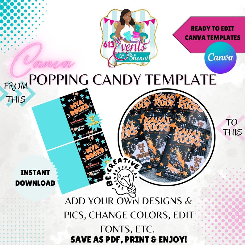 Mya Labels Pop Rocks Template, Pop Rocks Wrapper Template, Popping Candy Template ...