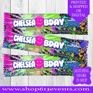 Glow Airheads-Glow candy labels-Glow birthday favors-glow birthday  party-neon party favors-neon birthday-glow invites-glow chip bags-glow