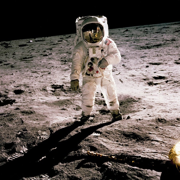 Neil Armstrong Photo of Astronaut Buzz Aldrin on the Moon (Digital File For Printing)