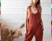 100 pure linen (Italy). Linen jumpsuit. Flax jumpsuit. Linen romper. Italian linen.