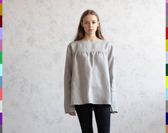 100% Italian Linen Shirt – Double Stonewashed Soft Blouse