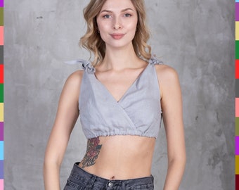 S - Gray Light. Linen top. In stock - Ships today. Linocolore  A654