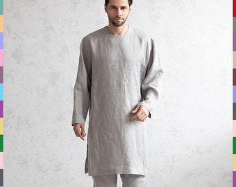 100% pure linen (Italy). Linen men hijab. Flax man Islamic clothing. Linen Muslim clothes. Italian linen.