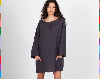 steilmann linen dress Steilmann Black Cotton Stretch Zipper Dress