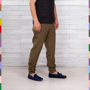 Linen Men Sweatpants. Linen Men Pants. Flax Man Trousers. Linen Boy Capris. Italian Linen. 100% Pure Linen (Italy).