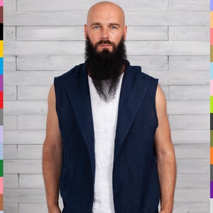 100% pure linen (Italy). Linen men coat. Flax man jacket. Linen boy robe. Italian linen.