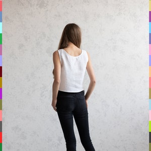 Linen Casual Top. Linen Crop Tops. Linen Tank Tops. Linen Sleeveless Top. Women&#39;s Summer Top. Scoop Neck Crop Top. 100% Pure Linen (Italy)