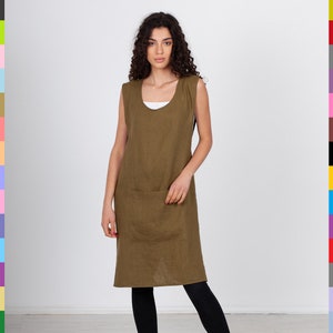 100% pure linen (Italy). Linen apron. Flax apron. Linen apron. Italian linen.