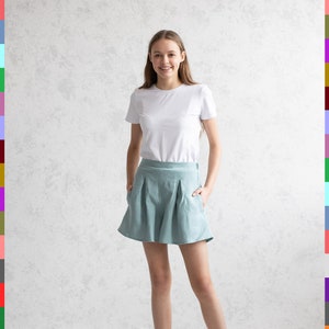 Linen Shorts. Shorts For Woman. Summer Shorts. Laundered Linen Shorts. Linen Shorts Skirt. High Waist Shorts. 100% pure linen (Italy) image 1