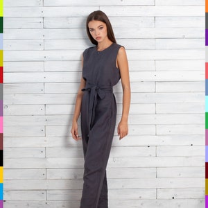 Grey dressy jumpsuit sales