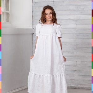 Girls white maxi dress outlet