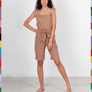 Brown Linen Shorts. High Waisted Shorts. Booty Shorts. Women Wide Leg Shorts. Yoga Shorts. Women Drawstring Shorts. 100% Pure Linen (Italy)