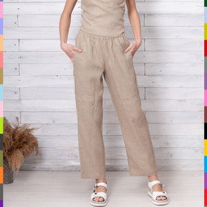 Summer Linen Pants. Classic Linen Pants. Women Trousers