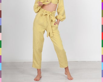 Handmade PVC Paperbag High Waisted Pants Size S M Etsy Canada