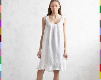 Sleepwear Dress. Women Linen Pajama. Linen Pajama. Linen Sleepwear. Linen Nightgown. Loungewear. Nightwear. 100% Pure Linen (Italy)