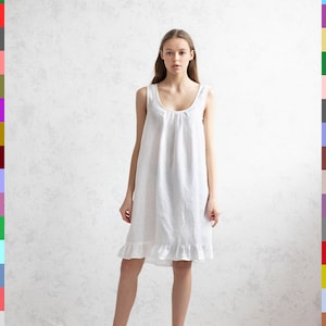 Sleepwear Dress. Women Linen Pajama. Linen Pajama. Linen Sleepwear. Linen Nightgown. Loungewear. Nightwear. 100% Pure Linen Italy image 1