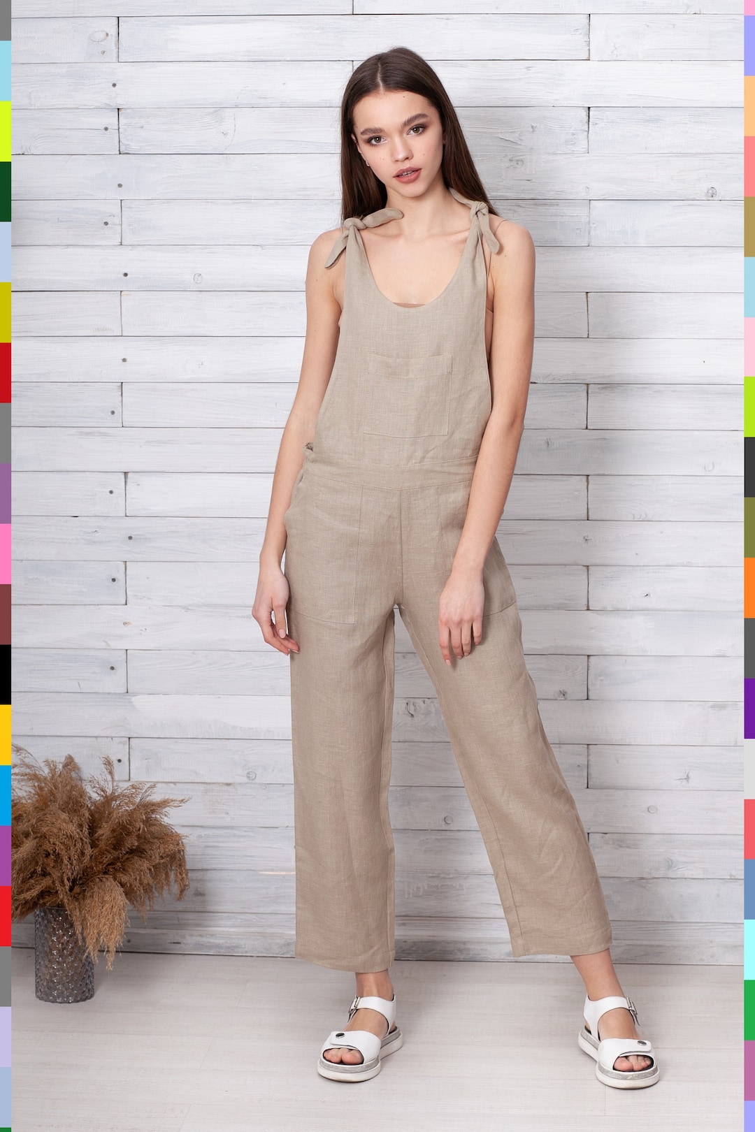 Linen Overalls Lovely Jumpsuits Casual Linen Women Jumper With