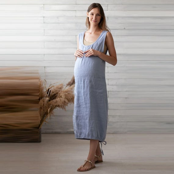 100% Italian Linen. Maternity Dress. Pregnancy Dresses. Pregnant Dress.  Mommy Outfit. Future Mom's Clothing. - Etsy