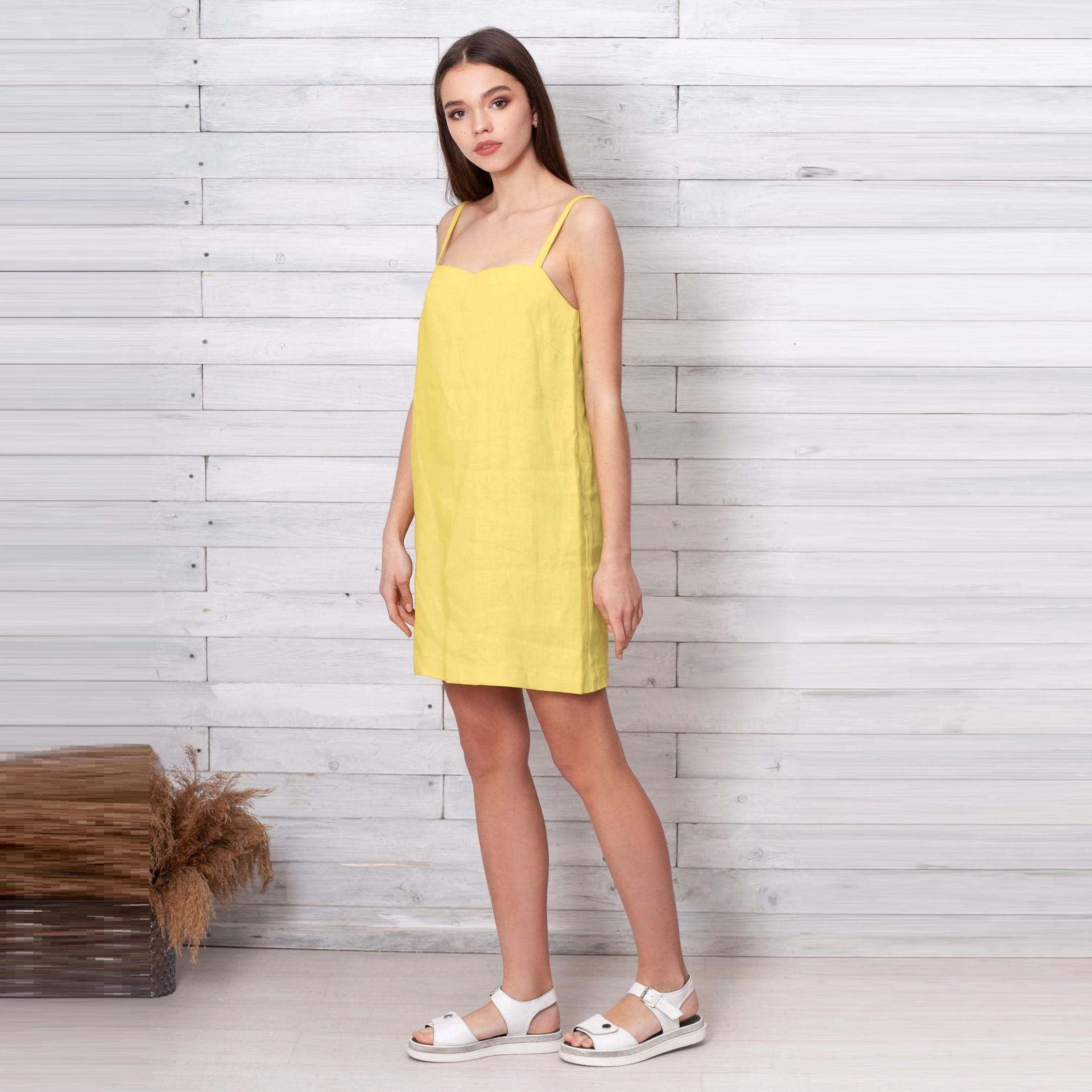 midi linen dress with sleeves The Linen Short-Sleeve Scoop Midi Dress main image 1